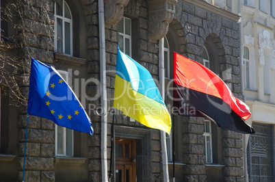Flags in the Ukrainian capital