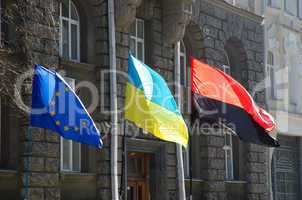 Flags in the Ukrainian capital