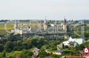 Ukrainian city Kamyanets-Podilsky with a medieval fortress