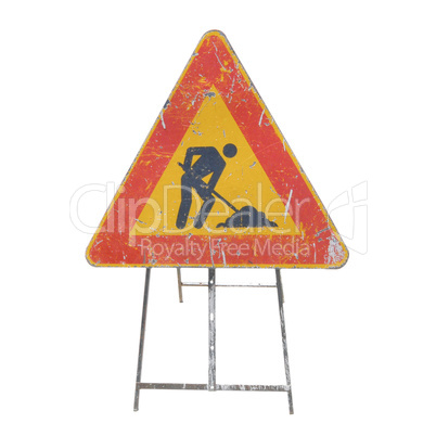 Road works sign