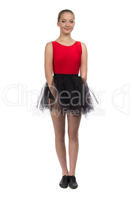 Photo of young ballerina with arms crossed