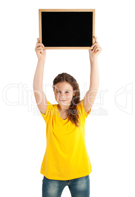 girl holding board