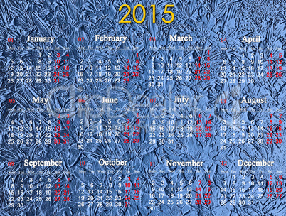 calendar for 2014 year on the blue background