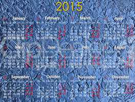 calendar for 2014 year on the blue background