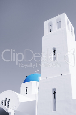 Iconic church with blue cupola