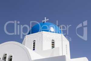 Iconic church with blue cupola