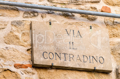 Ancient italian street sign