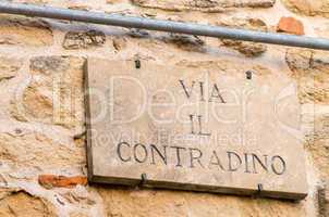 Ancient italian street sign