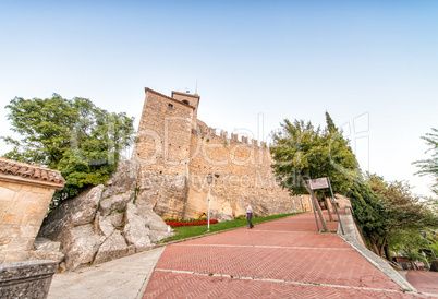 Castle of San Marino at summer dusk