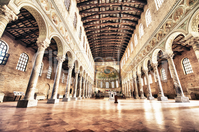 Interior of San'Apollinare in Classe, famous basilica near Raven