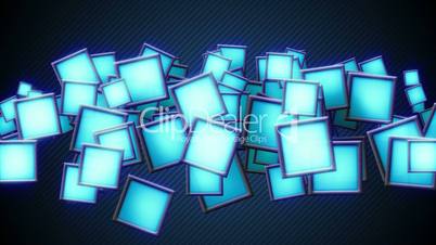 glowing blue squars techno loop background