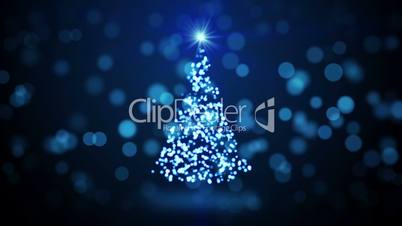 blue christmas tree blurred lights loopable
