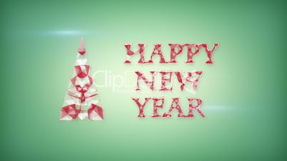 happy new year greeting triangles shape