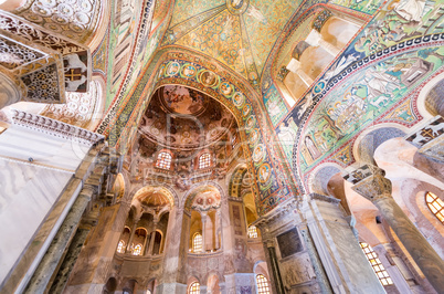 San Vitale Cathedral, Ravenna. Beautiful interior view