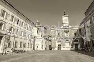 RAVENNA, ITALY - SEPTEMBER 9, 2014: Tourists walk in Piazza del