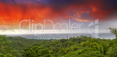 Beautiful caribbean coast. Tropical panoramic seascape