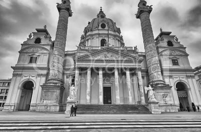 Vienna, beautiful ancient architecture in winter season