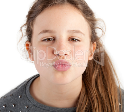 girl giving kiss