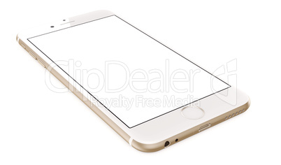Gold Smartphone with blank screen