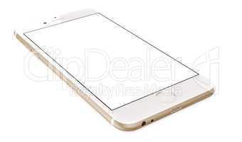 Gold Smartphone with blank screen
