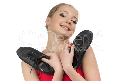 Photo of smiling young ballerina