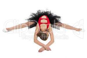 Photo of stretching girl with arms crossed