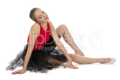 Photo of tired young ballerina