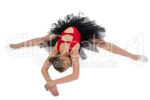 Image of stretching girl with arms crossed
