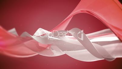 Red 3D abstract waves. Loop.