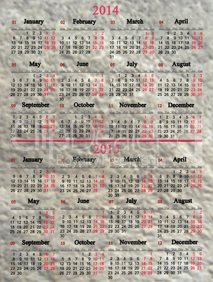 calendar for two nearest years