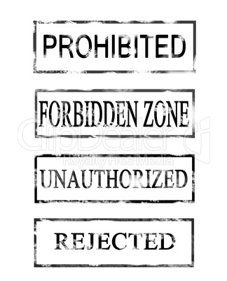 four prohibited stamps