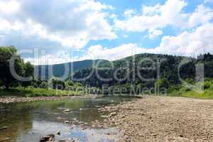 speed mountainous river in Carpathian mountains