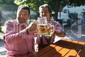 Two Bavarians sitting in a beer garden