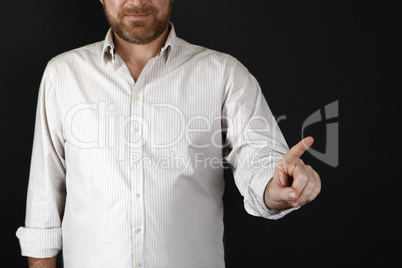 Man pointing at something