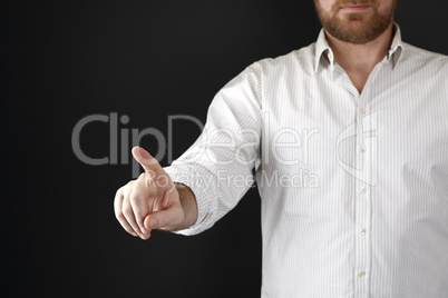 Man pointing at something