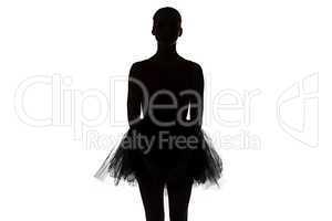 Silhouette of young ballerina