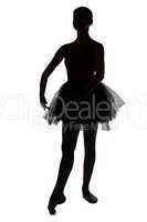 Silhouette of young dancing ballerina