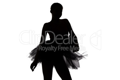 Silhouette of young dancer girl