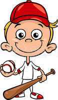 boy baseball player cartoon illustration