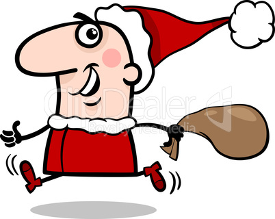 running santa claus cartoon illustration running santa claus cartoon illustration