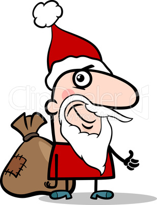 santa with sack cartoon illustration