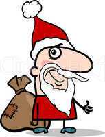 santa with sack cartoon illustration