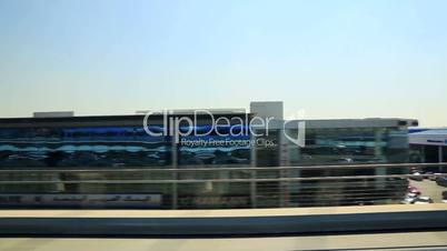 Tracking shot of Dubai city from Dubai Metro, United Arab Emirates