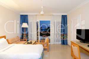 Apartment and night beach view in the luxury hotel, Sharm el She