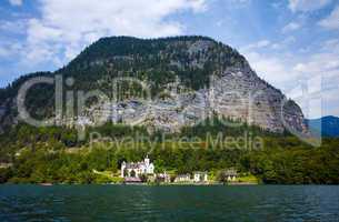 Castle on Hallstatt lake shore