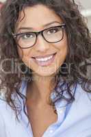 Mixed Race Latina Woman Girl Wearing Glasses