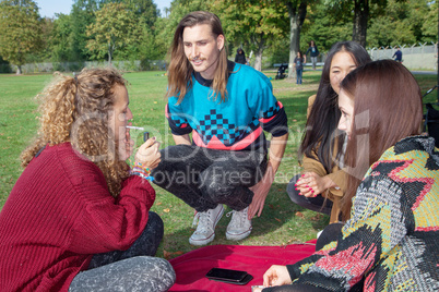 Group of young people in the park