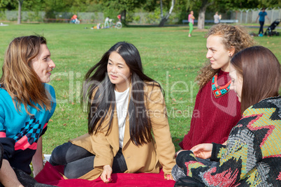 Group of young people in the park