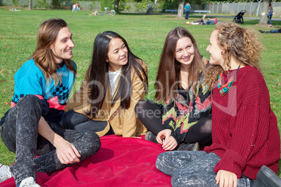 Group of young people in the park