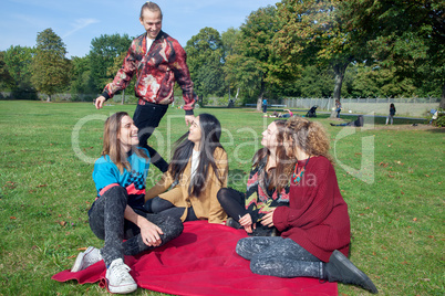 Group of young people in the park